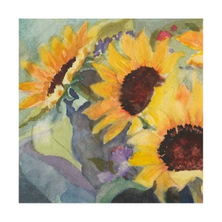 Sandra Iafrate 'Sunflowers In Watercolor I' Canvas Art,24x24